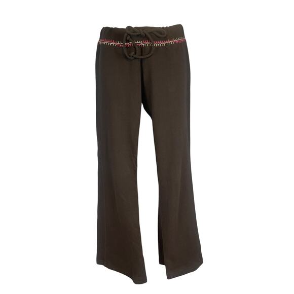 Twisted Heart Y2K Two Piece Zip Front Tracksuit Embroidered Beaded Black Small - Picture 6 of 12